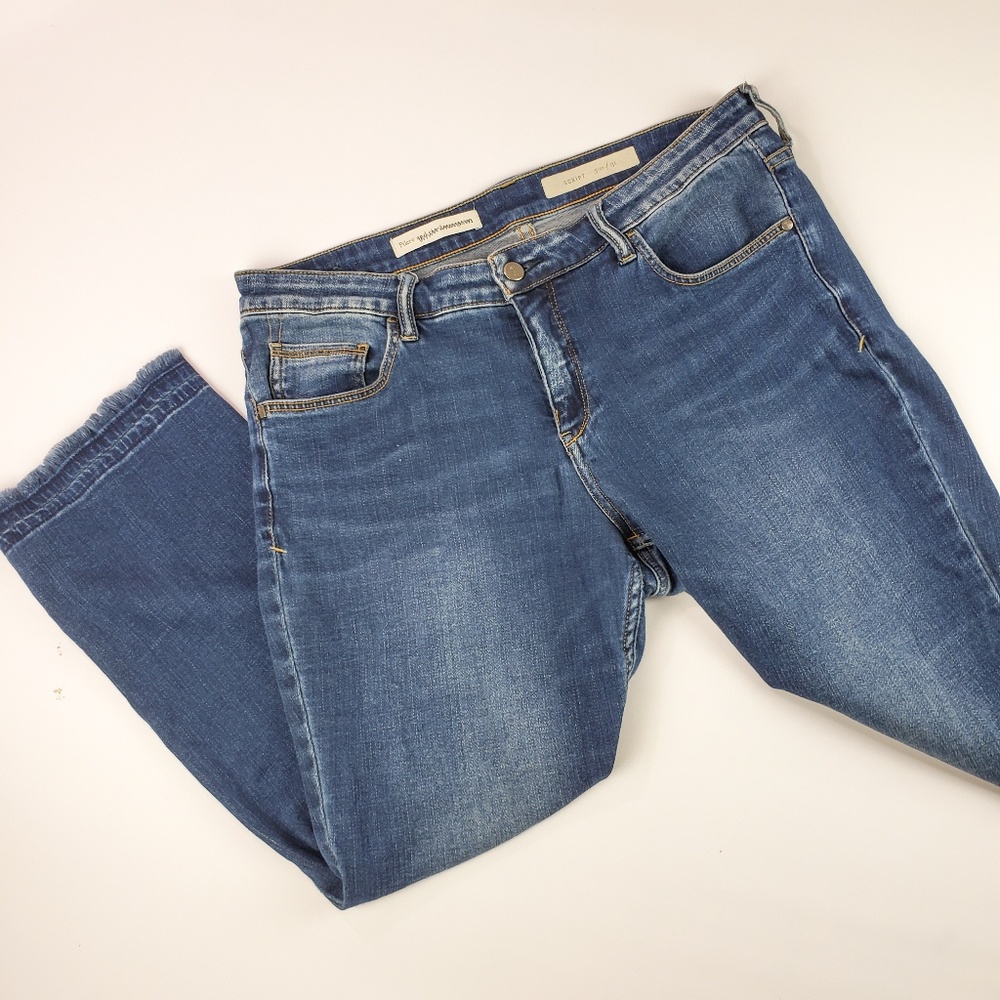 Anthro Pilcro and Letterpress Raw Hem Script Jeans
